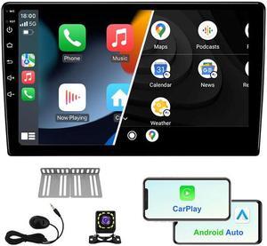 KSPIV 10.1 Inch Android Car Radio Stereo Carplay & Android Auto Double Din Touch Screen Car Multimedia Player Built-in BT 5.0 4G+64G FM/AM/RDS GPS Navigation DSP USB/AUX Port SWC Backup Camera