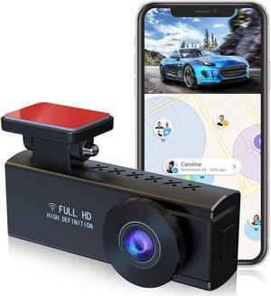 KSPIV Dash Cam Front and Rear Video Recorder 120°Wide Angle Dashboard Camera for Cars 1.47 inch IPS Screen 1920*1080P WiFi Car Mini Dash Camera Loop Recording, Easy Install with 32G Card