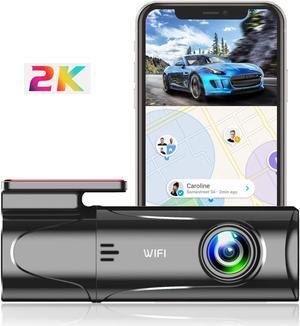 KSPIV HD Mini Dashboard Camera Recorder for Cars Loop Recording 125° Wide Angle , Night Vision ,  Voice Control , 2304P*1296P Car DVR Camera Support 8G-128G ,G-Sensor, 32G Card , Easy Install