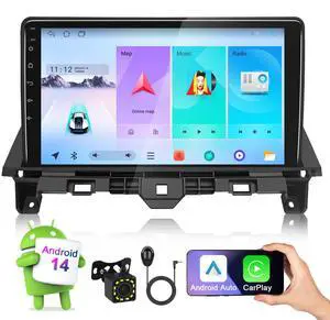 KSPIV 10 Inch Car Stereo for Honda Accord 2008-2012,Android 14 Car Radio with Wireless CarPlay Andriod Auto QLED HD Touch Screen WIFI 2+64G/4+64G GPS Bluetooth Bakcup Camera FM SWC