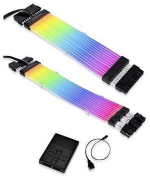 LIAN LI STRIMER PLUS V2 24 Pin and SA PLUS V2 Triple 8 Pin Combo, Addressable RGB Power Extension Cable and Addressable RGB VGA Power Cable, Include Controller for L-Connect 3.0