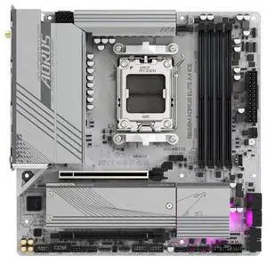 GIGABYTE B650M AORUS ELITE AX ICE AM5 LGA 1718 AMD B650 M-ATX Motherboard, DDR5, 2x M.2, PCIe 5.0, USB 3.2 Gen2X2 Type-C, 2.5GbE LAN, Q-Flash Plus, EZ-Latch