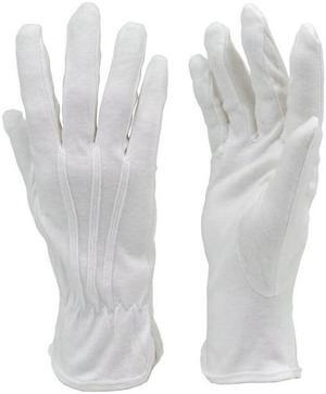 G & F 100% White Cotton Marching Band Parade Glove Formal Dress gloves service gloves inspection gloves 12 Pairs