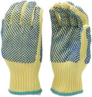 G & F Work Gloves DuPont Kevlar 100% Safe Cut Resistant PVC Dots, Size Medium