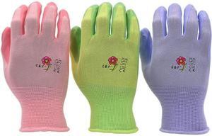 G & F Women's Garden Gloves 15226M, Nitrile Coated Work Gloves, 6 Pair