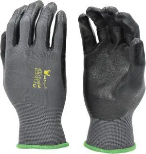G&F Products Gloves Endurance Pro Seamless Color Black  Micro Form Nitrile Grip - 6 Pair - XL