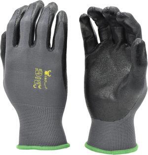 G&F Products Gloves Endurance Pro Seamless Color Black  Micro Form Nitrile Grip - 6 Pair - XL Medium