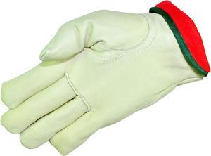 G & F 6013M-3 Cold Weather Premium Genuine Grain Cowhide Leather Gloves with Red Fleece Lining (3 Pair), Winter Work Gloves, Driving Gloves, Men's Large