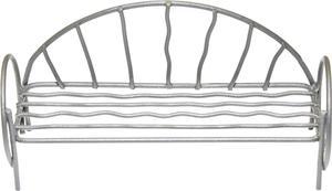 G & F Products 10046 Garden Miniature Metal Bench, Silver, 5.5 in L x 1 in D x 2.5 in T