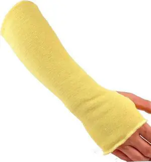 G & F 58123-6 100% Kevlar 18-Inch Cut Resistant Knit Sleeve with Thumb Hole, Yellow, Sold by 6-piece pack