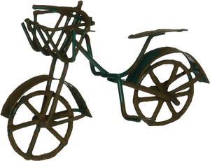G & F Products 10022GR MiniGarden Fairy Garden Miniature Green Mini Bicycle Outdoor Statue, 3" Wide x 2" High