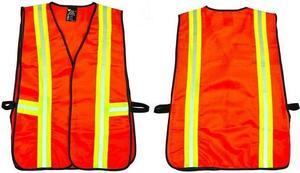 G & F Industrial Safety Vest with Reflective Strips, Neon Orange
