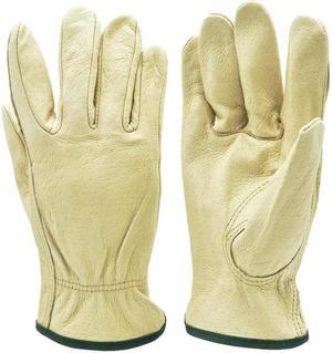 G & F Products Gloves Full Grain 2002MFBA, Leather Gloves, Unisex 3 Pairs, Size Medium