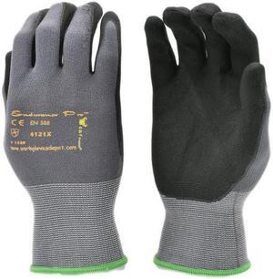 G & F Products Knit Nylon Gloves 1529L-12, Micro Form Nitrile Grip, 12 Pack, Large