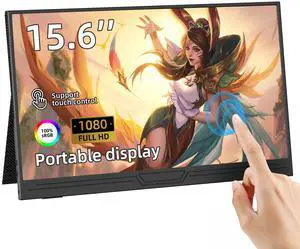 TUHUI 15.6-inch Touch Portable Monitor 1080P FHD HDMI IPS screen gaming monitor Extenal Screen for laptop/PC/ PS3/4/5