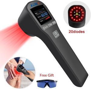 ZJZK physical therapy laser treatment for back pain inflammation near me red infrared massager for Health Care 4x808nm 16x650nm 880mW Black