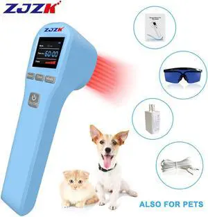 ZJZK Laser Therapy Machine For Arthritis In Hands 4X808Nm 16X650Nm Laser Muscle Therapy  Improve After Surgical Wounds Healing Blue