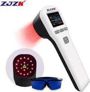 ZJZK Laser Therapy Machine For Arthritis In Hands 4X808Nm 16X650Nm Laser Muscle Therapy  Improve After Surgical Wounds Healing Black/White