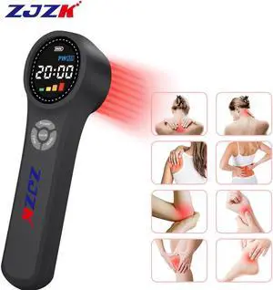 ZJZK lllt Cold Laser Therapy Laser For Muscle Pain 660nm 810nm 980nm For Acute And Chronic Pain And Arthritis Home Portable Black