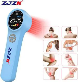 ZJZK lllt Cold Laser Therapy Laser For Muscle Pain 660nm 810nm 980nm For Acute And Chronic Pain And Arthritis Home Portable Blue