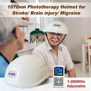 ZJZK Parkinson'S Depression Treatment 810Nm*280Diodes*60Mw  Red Light Therapy  Dementia Helmet Brain Health Portable Home Use
