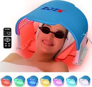 ZJZK PDT LED Light Photodynamic Facial Skin Care Rejuvenation Photon Therapy Machine 7 Color LED Light Therapy