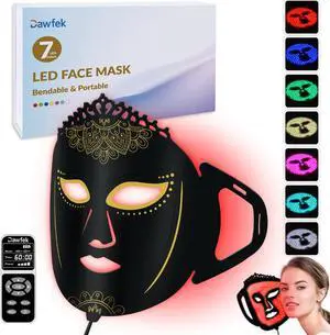 ZJZK 7 Color Light Therapy 360Pcs Chips Red Light Therapy Mask For Skin Rejuvenation Anti-Aging Lighten Dark Circles Black