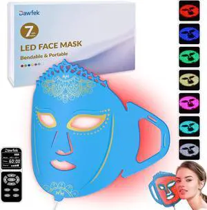 ZJZK 7 Color Light Therapy 360Pcs Chips Red Light Therapy Mask For Skin Rejuvenation Anti-Aging Lighten Dark Circles Blue