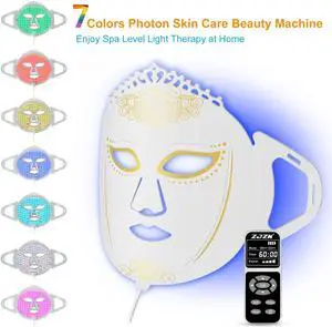 ZJZK Red Light Therapy For Face, Led Red Light Therapy Mask 360Pcs Chips For Collagen Production Anti-Aging Firm Skin 1000Hz White