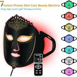 ZJZK Red Light Therapy For Face, Led Red Light Therapy Mask 360Pcs Chips For Collagen Production Anti-Aging Firm Skin 1000Hz Black