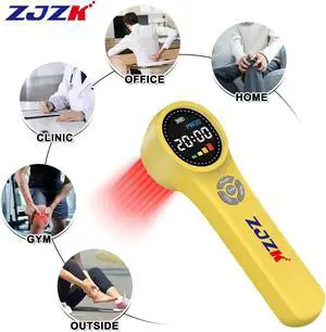 ZJZK Low Level Laser Therapy Near Me 16X660Nm 4X810Nm 4X980Nm For Disc Herniation Cervical Vertebra Pain Handheld For Home Use Yellow
