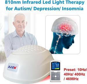ZJZK 810Nm Helmet For Brain Infarction Treatment 1-20000Hz Led Infrared Light Therapy For Cerebral Thrombosis Dementia