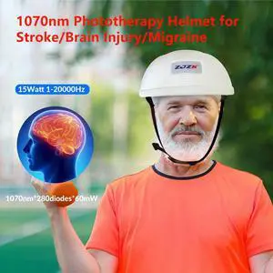ZJZK 1070nm Led Helmet Brain Stroke Therapy Near Infrared Light Treatment Depression