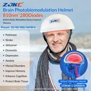 ZJZK 810nm near-infrared light Helmet brain photobiomodulation improve brain health