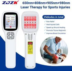 ZJZK Cold Laser Therapy Device, Infrared Red Light Laser Therapy for Dog Joint, 650nm*10+808nm*5+905nm*5+980nm*5 Muscle Relax and Pain Relief, Laser Therapy at Home white