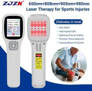 ZJZK Cold Laser Therapy Device, Infrared Red Light Laser Therapy for Dog Joint, 650nm*10+808nm*5+905nm*5+980nm*5 Muscle Relax and Pain Relief, Laser Therapy at Home grey