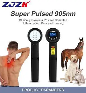 ZJZK 305W Veterinary/Medical Grade  Intense Pulsed Light Treatment 905nm*4+808nm*10+660nm*1 Laser for Back Pain.Diminish Inflammation
