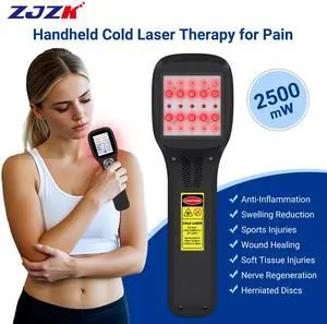 ZJZK Cold Laser Therapy Device, Infrared Red Light Laser Therapy for Dog Joint, 650nm*10+808nm*5+905nm*5+980nm*5, Muscle Relax and Pain Relief, Pet Laser Therapy at Home for Dogs, Cat and Horse black