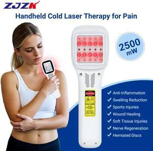 ZJZK Cold Laser Therapy Device, Infrared Red Light Laser Therapy for Dog Joint, 650nm*10+808nm*5+905nm*5+980nm*5, Muscle Relax and Pain Relief, Pet Laser Therapy at Home for Dogs, Cat and Horse white