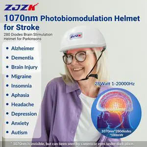 ZJZK Portable 1070 nm Infrared Light Photobiomodulation Helmet to promote energy and relaxation,Enhances Sleep,Reduces Inflammation,Improves Memory