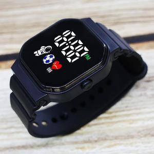 Ultra-Thin Digital Watch for Men Women - Black