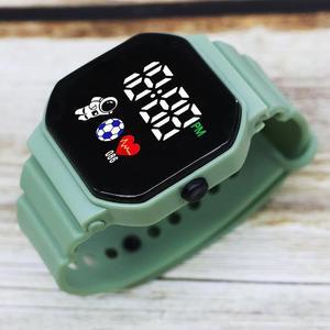 Ultra-Thin Digital Watch for Men Women - Matcha Green