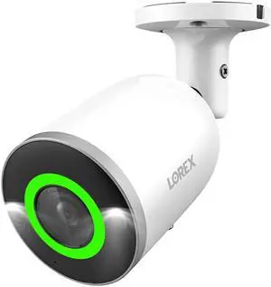 Lorex 4K Deterrence Bullet AI PoE IP Wired Add-On Metal Home Security Camera - Smart Security Lighting, Color Night Vision, and Smart Motion Detection Plus