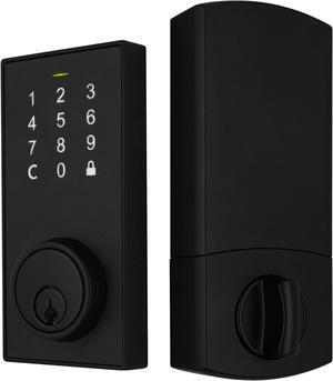 Keyless Entry Bluetooth Smart Door Lock with Electronic Backlit Keypad - Deadbolt for Front Door with 2 Keys, Remote App, Auto Lock and Unlock, Weather-Resistant, Programmable Codes (Gift box)