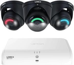 Lorex Fusion 4K Security Camera System w/ 2TB NVR - 16 Channel PoE (8 Wired & 8 Wi-Fi) w/ 3 Dome IP Security Cameras - Smart Security Lighting & Motion Detection, Color Night Vision (Black)