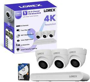 Lorex Connect (New App) | V-Series | 8Ch 4K NVR System | 3 White IP PoE Cameras Lorex Connect (New App) | V-Series | 8Ch 4K NVR System | 3 White IP PoE Cameras