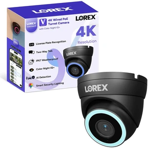 Lorex Connect V7 4K PoE Turret Camera with Color Night IQ+ - White/Black Lorex Connect V7 4K PoE Turret Camera with Color Night IQ+ - White/Black