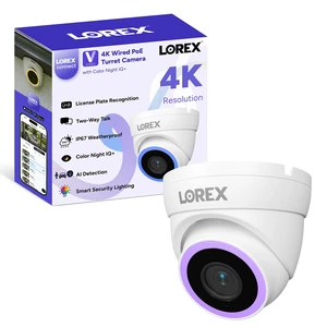 Lorex Connect V7 4K PoE Turret Camera with Color Night IQ+ - White/Black Lorex Connect V7 4K PoE Turret Camera with Color Night IQ+ - White/Black