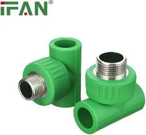 IFAN Factory Supply T20×1/2M Thread PPR Pipe Fitting PPR Tee Water Tube Connector Plumbing Fitting