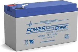 Power-Sonic PS-1290F2 12V 9Ah F2 AGM Rechargeable Batteries - 2 Pack